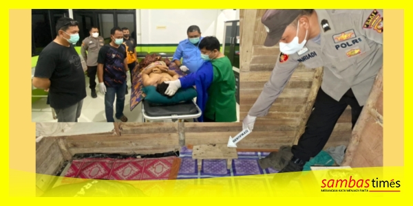Petugas Kepolisian Polsek Pemangkat, Polres Sambas melakukan olah TKP ditemukan korban meninggal dalam rumah, Minggu (30/8/2026) lalu. Insert, korban dilakukan pemeriksaan medis di RSUD Pemangkat. 