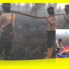 Satsamapta Polres Sambas bersama BKO Brimob Mabes Polri, TNI, MPA, BNPB dan instansi terkait menguji cairan X-Fire di Desa Sungai Nilam, Kecamatan Jawai.