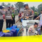 Personel Polres Sambas menyalurkan Air Bersih untuk masyarakat, yang merupakan rangkaian Hari Lalu Lintas Bhayangkara ke-71 di Desa Perapakan, Kecamatan Pemangkat, Kabupaten Sambas, Kamis (17/9/2026).