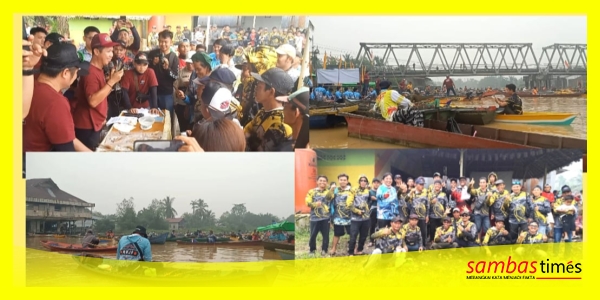 Suasana Turnamen Mancing Udang Kejari Sambas Cup, Gajik Season 4 di Sungai Semparuk, Minggu (20/9/2026).