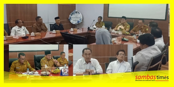 Wakil Bupati Sambas Heroaldi Djuhardi Alwi menyampaikan program pendidikan Kabupaten Sambas pada kunjungan Dewan Pendikan Kalbar di Kabupaten Sambas.