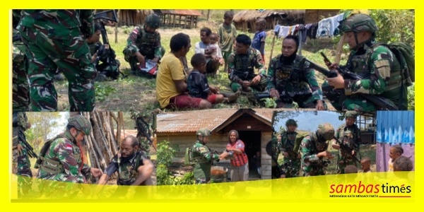 Kegiatan Sosial Yankes dan Sarga yang dilaksanakan Satgas Pamtas RI-PNG di Pos Napua, Papua Pegunungan kepada masyarakat, belum lama ini.