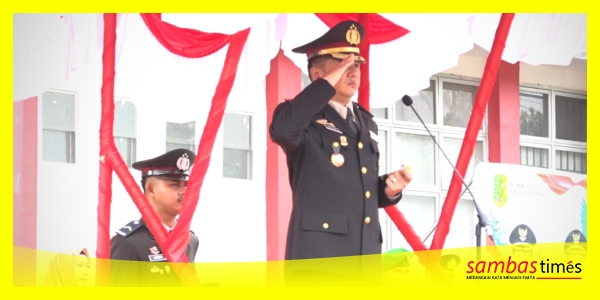 Kapolres Sambas AKBP Sanny Handityo memimpin Upacara Hari Kesaktian Pancasila di Halaman Kantor Bupati Sambas, Kamis (1/10/2026).