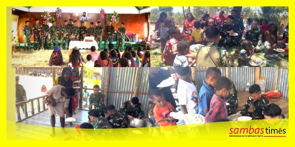 Kegiatan Doa dan makan bersama yang dilaksanakan Satgas Yonif 645/Gty di GKI Sinode, Distrik Napua, Kabupaten Jayawijaya, Sabtu (3/10/2026)