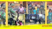 Satgas Yonif 645 Gty Distrik Napua Gelar Komsos dan Sargal