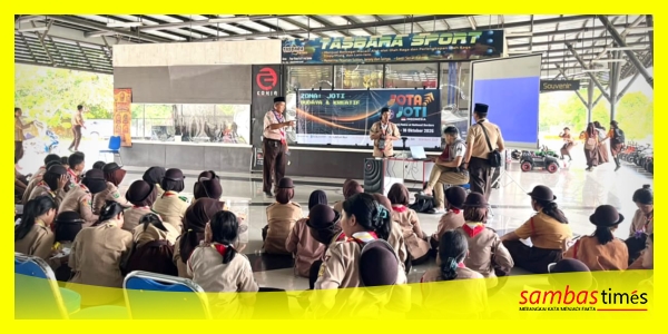 Pelaksanaan JOTA-JOTI Aruk 2026 yang dilaksanakan Kwarran Sajingan Besar di Taman Pasar Wisata Aruk, Kecamatan Sajingan Besar, Kabupaten Sambas, Minggu (18/10/2026).